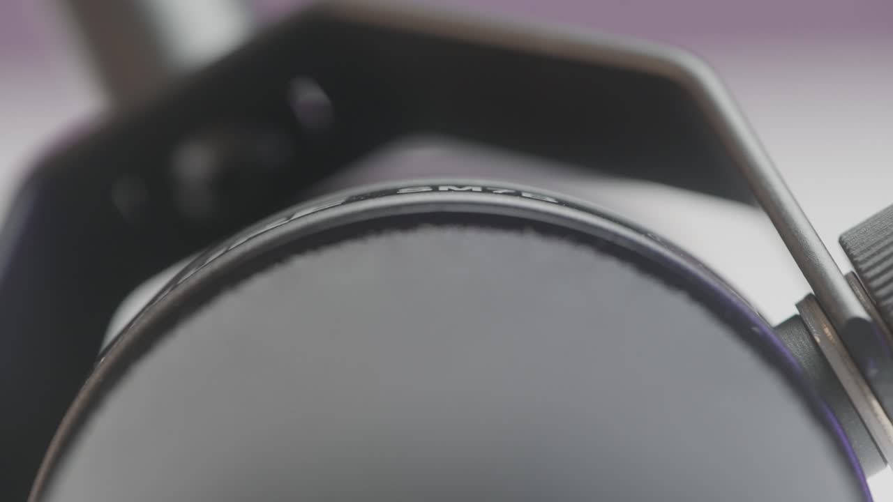 Close-up of microphone foam