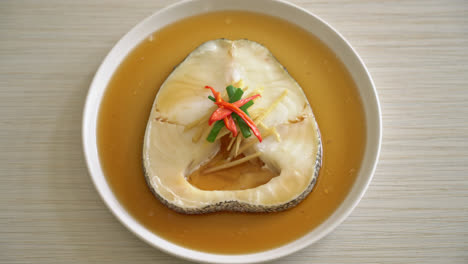 steamed cod fish with soy sauce