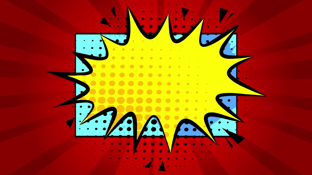 Red Blue Yellow Comic Book Retro Backdrop. Retro comic style pop art background.