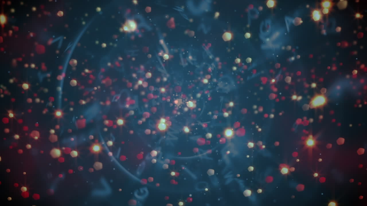 Animation of moving letters over spots