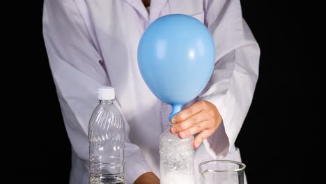 balloon inflated by chemical reaction