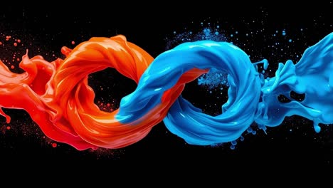 red and blue paint splash loop