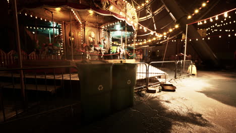 empty carousel at night