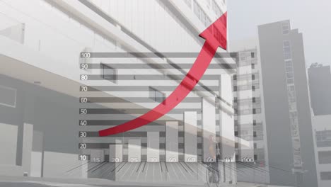 animation of financial data processing over city