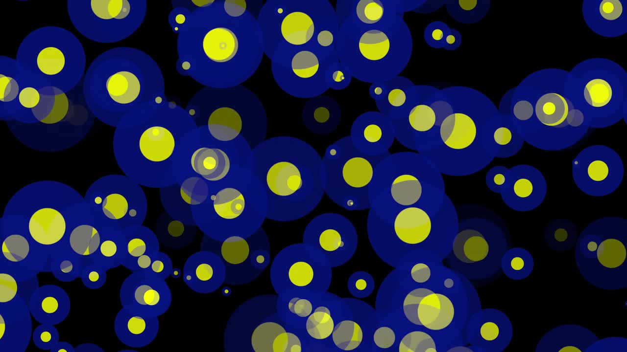 움직이는 도 모양의 원과 함께 검은 바탕