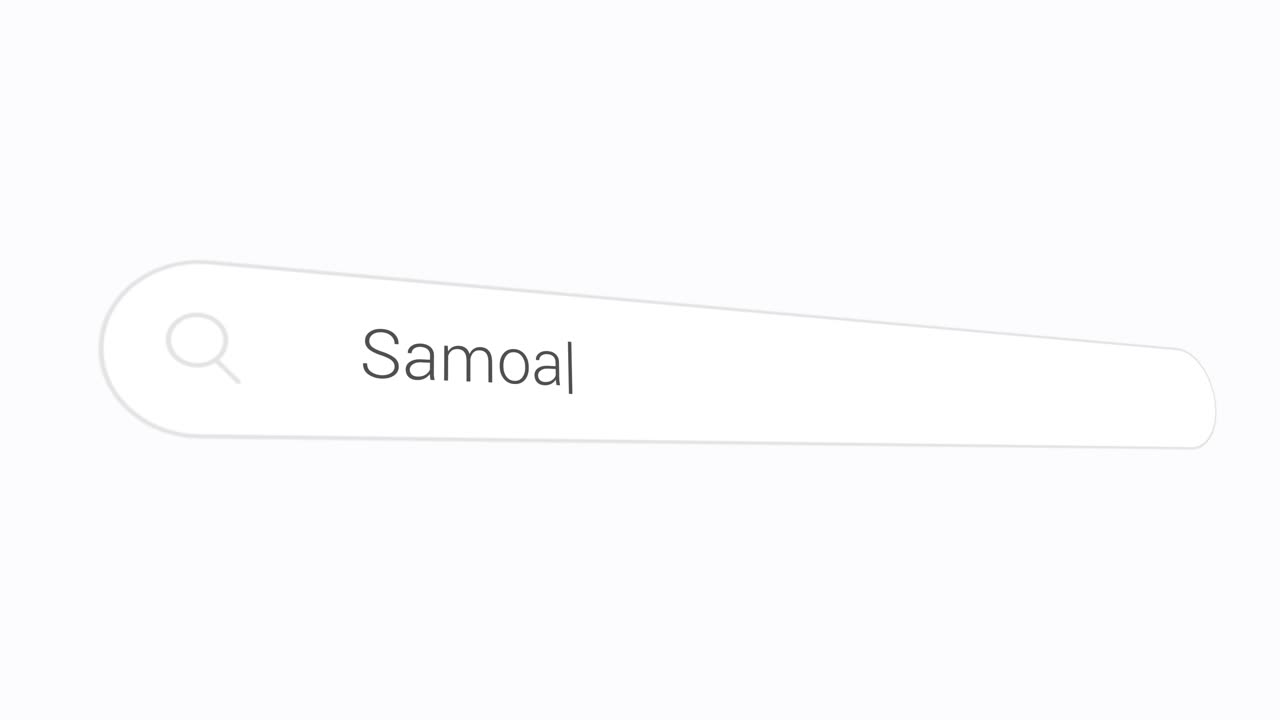 Entering Samoa In Web Browser's Search Bar - Island Country In Polynesia. closeup shot