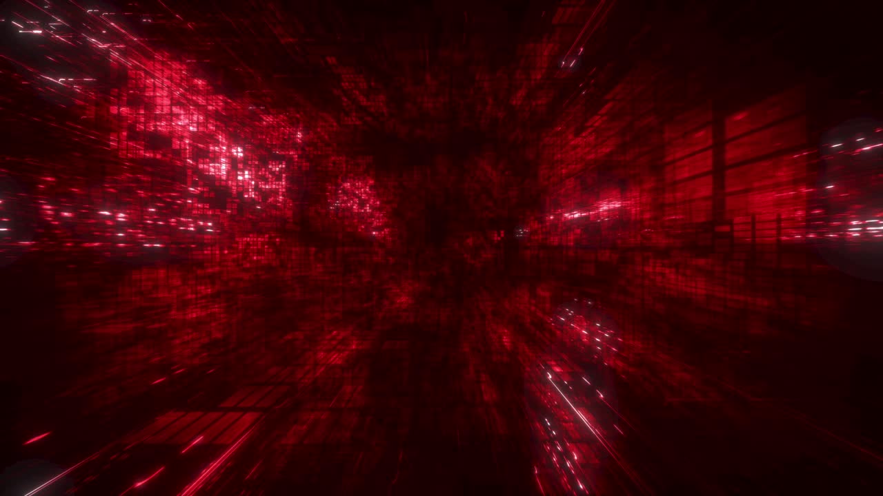 Abstract Festive Red Digital Block Space VJ Loop and Background