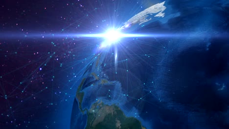 concepto de red global. mapa de textura cortesía de la nasa