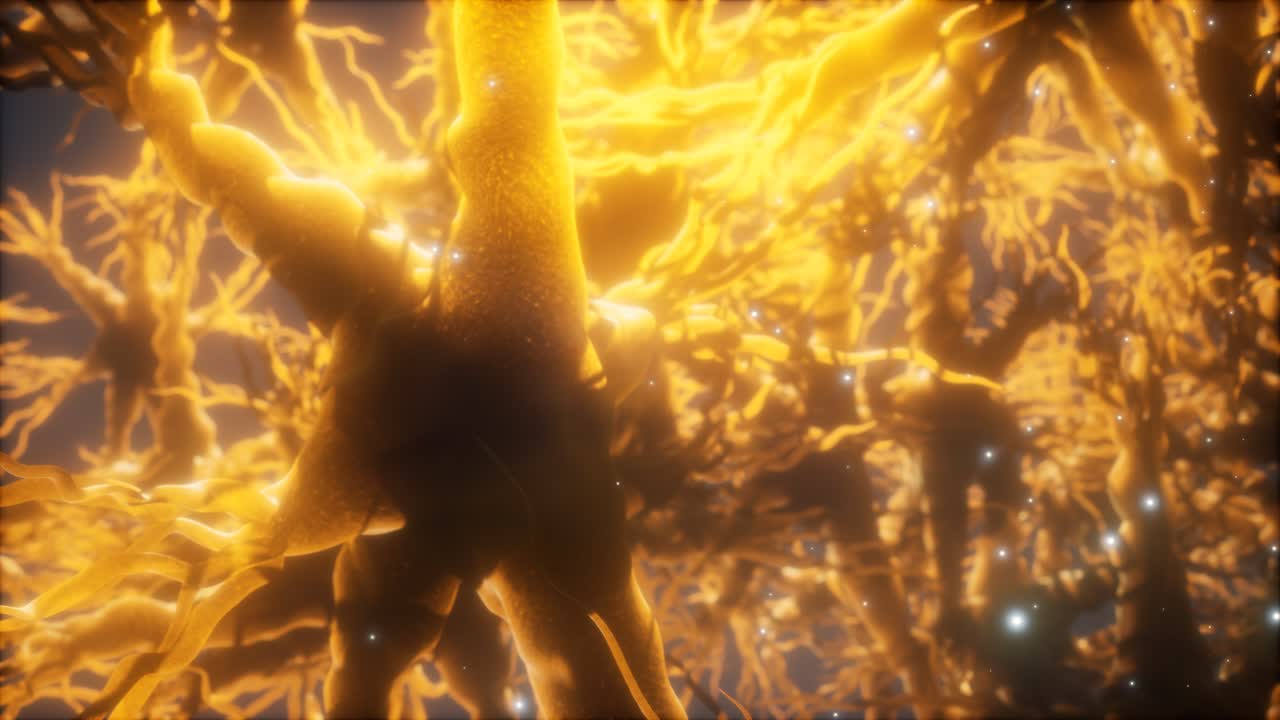 뇌 안의 신경 세포 네트워크를 통해 여행합니다.