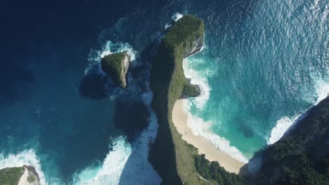 majestic kelingking beach: aerial 4k drone footage of the iconic t-rex cliff, bali