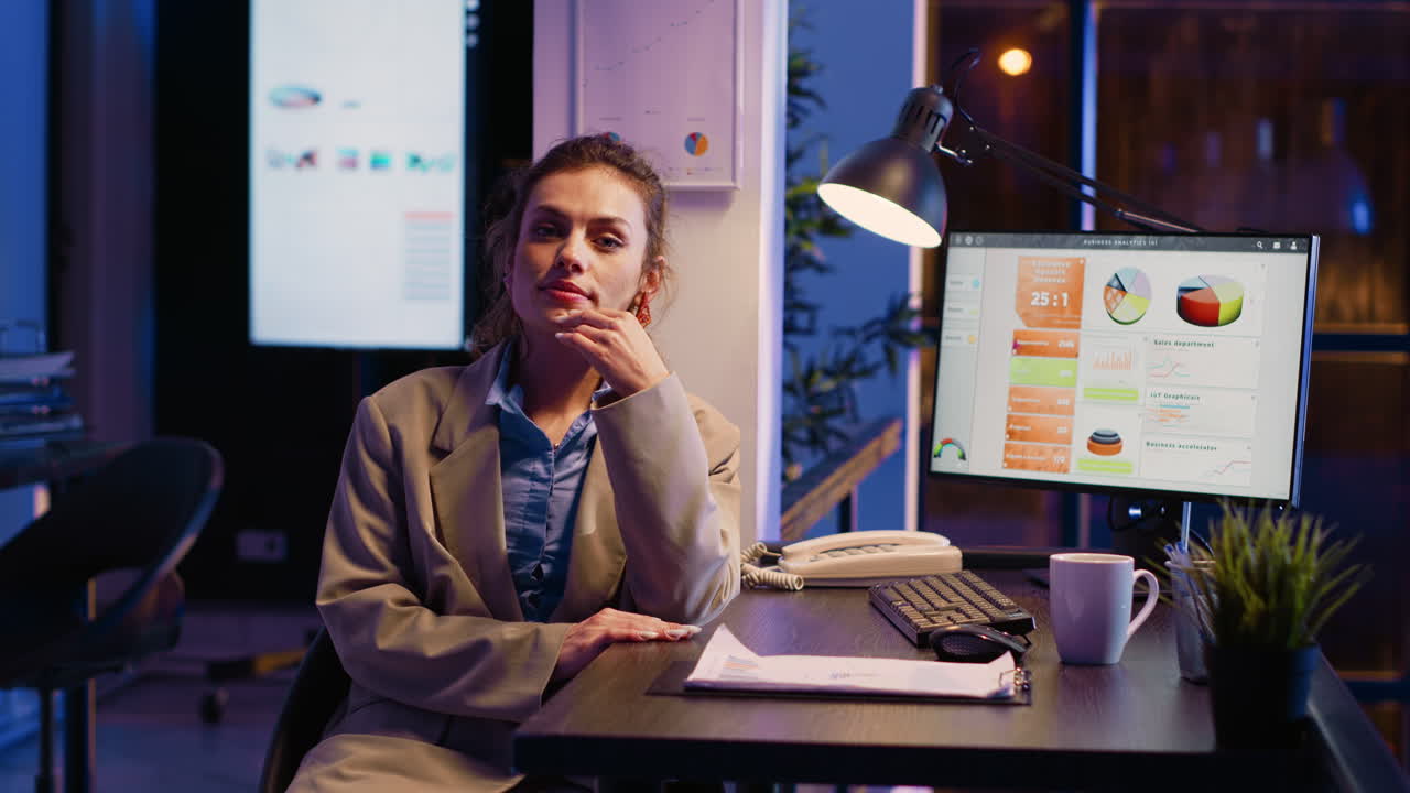 Businesswoman working at her desk in the office