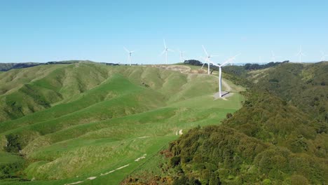 flying around wind turbines on a wind farm