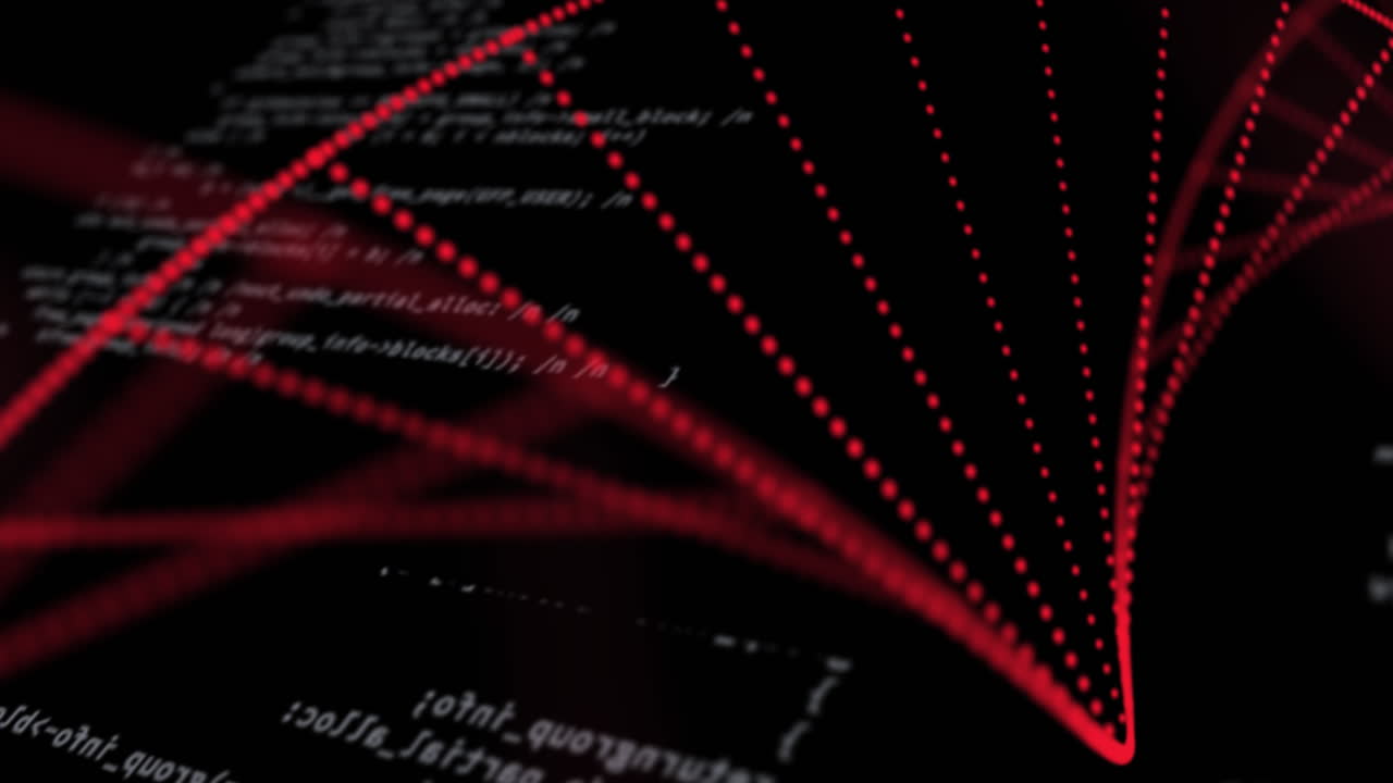 검은 바탕에 과학 데이터 처리의 애니메이션