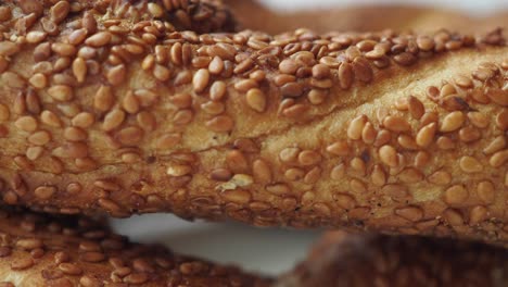 close-up of sesame bread