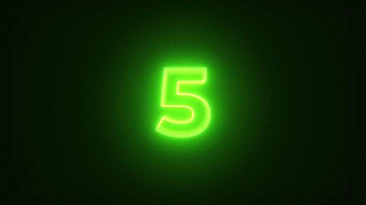 Green Neon Glow Ten seconds Countdown Futuristic Fly in Modern Digital Line Effect Counting Timer
