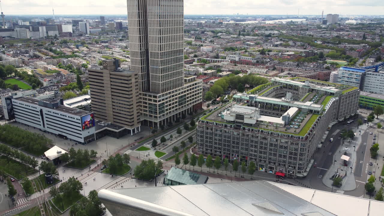 로테르담 시내 풍경의 공중 사진