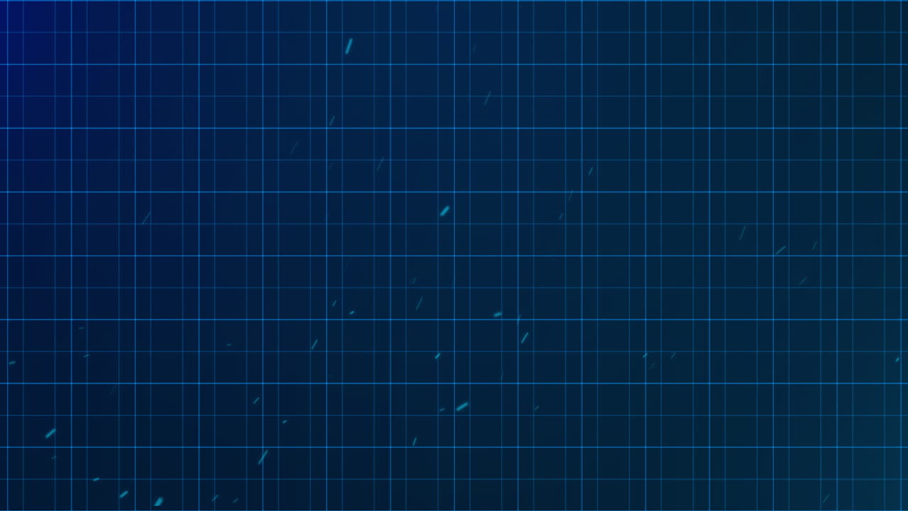 밝은 파란색 그리드로 떠다니는  ⁇  입자의 애니메이션