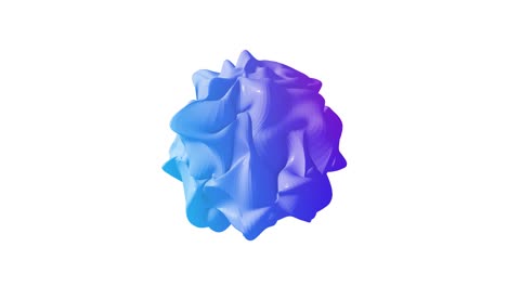 esfera 3d azul púrpura abstracta transformándose en distorsiones fractales