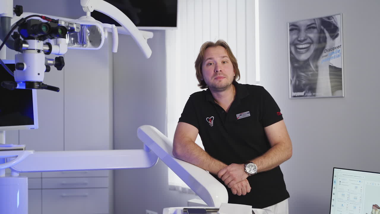 Dentist in dental clinic. Dental doctor in medical cabinet at the hospital