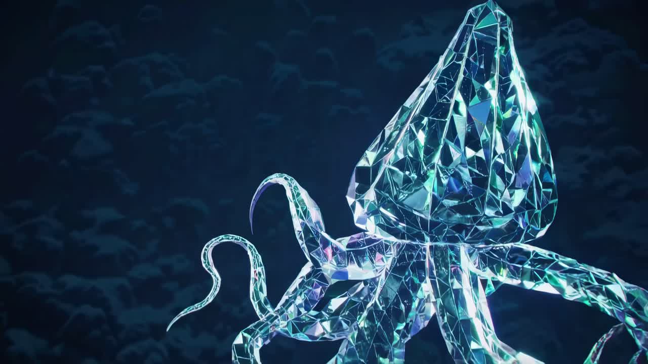 Crystal Octopus Underwater