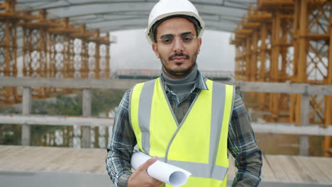 engineer at a bridge construction site