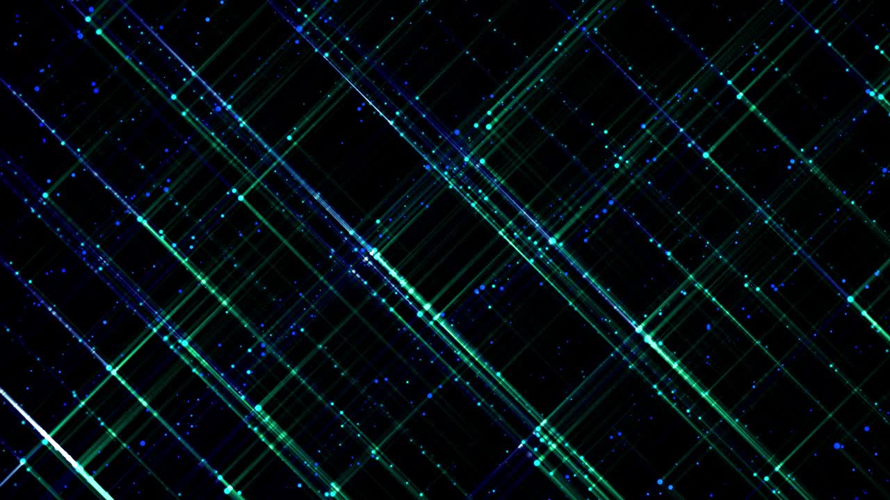 3d abstract 4k looped background with light of leds. Sparks slip between point leds, particles cover the entire plane of entire frame. Flash run on points. Luma matte as alpha channel 2
