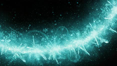 a stunning visual of glimmering ice crystals and sparkling particles, creating an enchanting atmosphere of winter wonder and frozen beauty