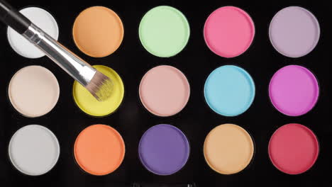 colorful eyeshadow palette with brush