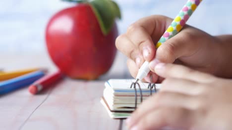 niño escribiendo en un cuaderno