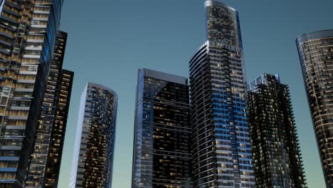 rascacielos de la ciudad por la noche