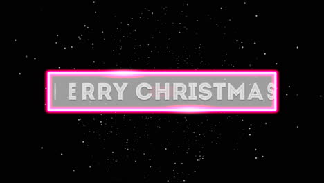 merry christmas with neon red grid and stars in galaxy
