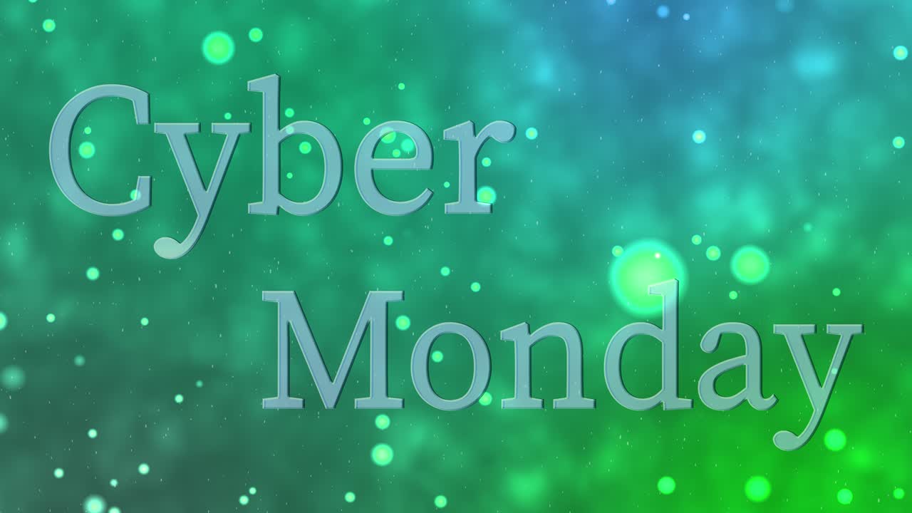 Cyber Monday sale event text animation motion graphics