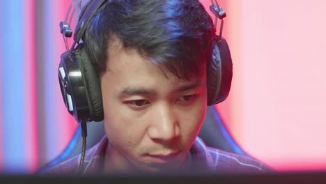 gamer focused on computer game