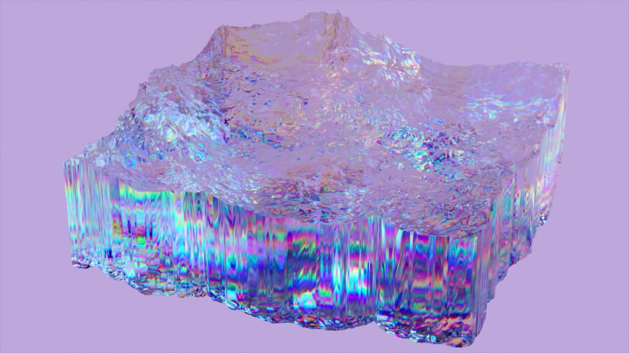 추상적인 이리데센트 기하학적 블록