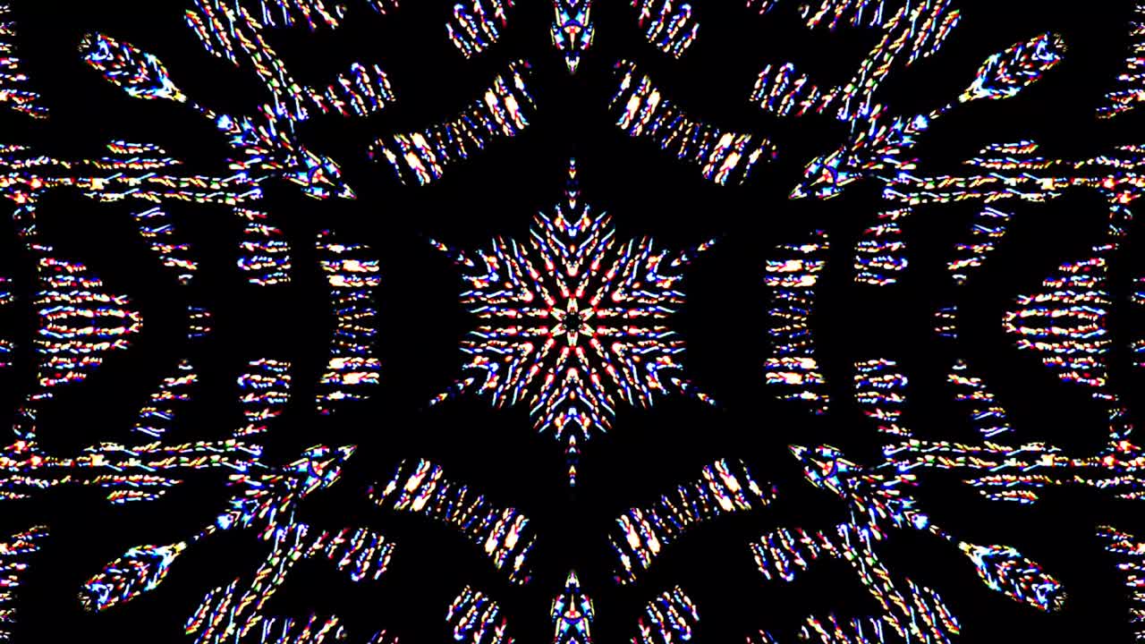 Beautiful abstract kaleidoscope that shines, a radiant light that regulates the subtle movements