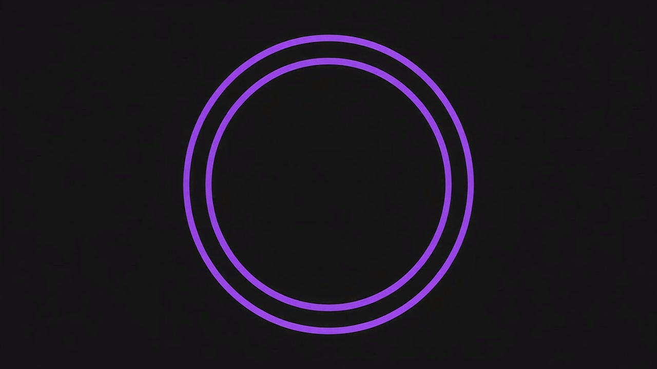 Minimalist Purple Concentric Circles Pulsing on Dark Background