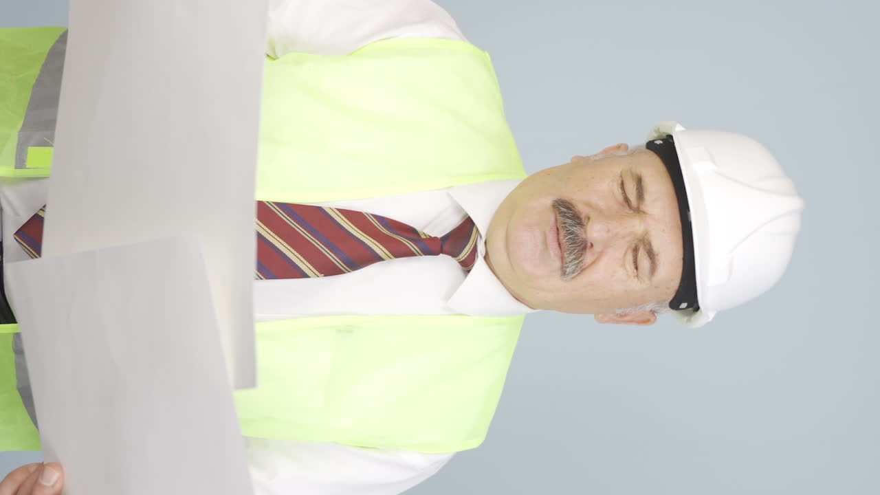 video vertical de un ingeniero viejo y fracasado.