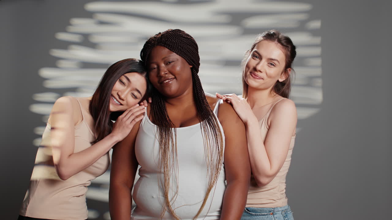Portrait of Three Diverse and Smiling Women