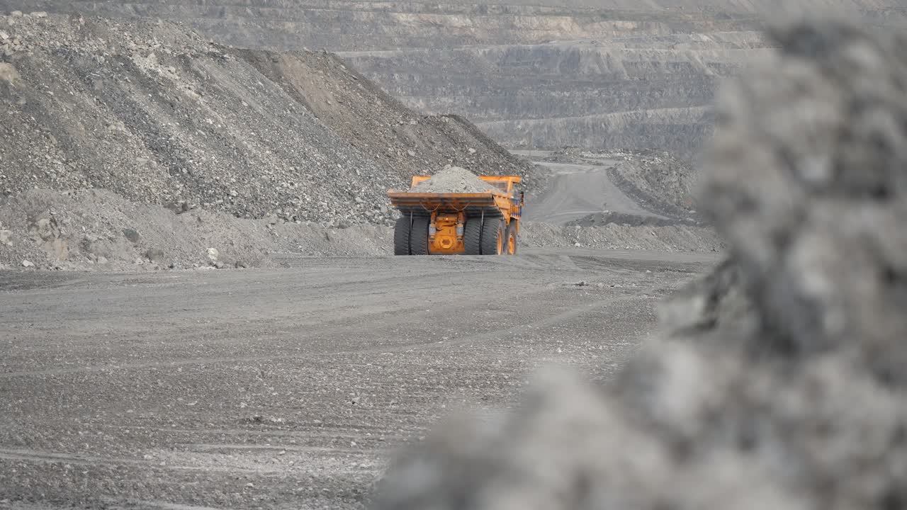Large Dump Truck in an Open-Pit Mine