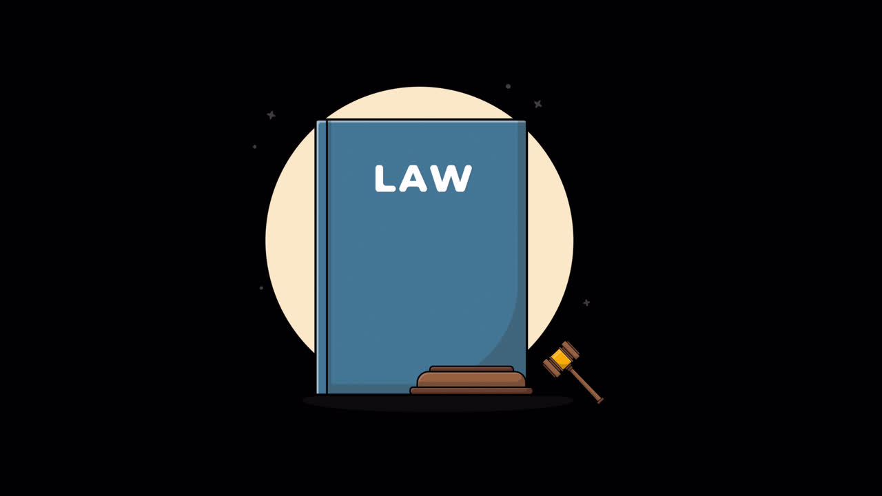 Animated Law Book and Gavel Symbolizing Justice