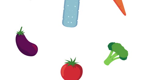 healthy diet plan animation with vegetables