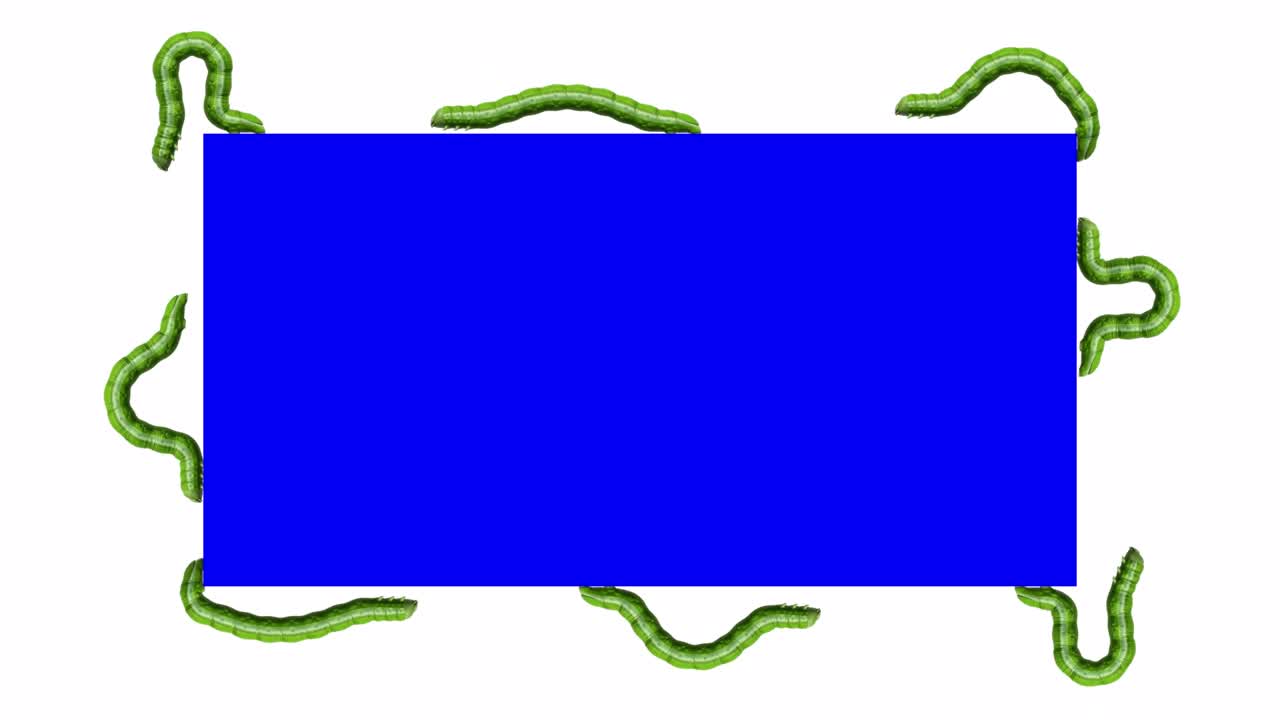 파란색 직사각형의 애벌레, 루핑 3d 애니메이션