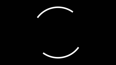 abstracción de dos espirales blancas rotación suave el uno contra el otro en el círculo sobre el fondo negro. animación. espiral de carga geométrica fascinante