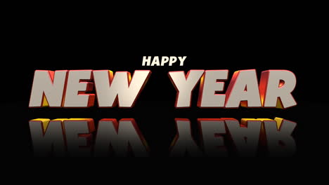 Cartoon-Happy-New-Year-text-on-a-vibrant-black-gradient