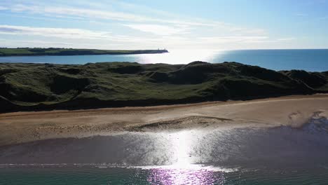 Birds-eye-view-of-the-Sandhills-at-Waterford,Ireland-on-sunny-day