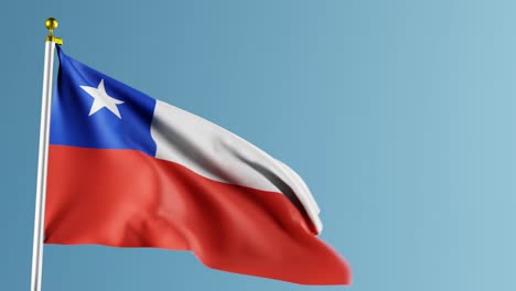 Flag-of-chile,-background;-3D-render-blue-background