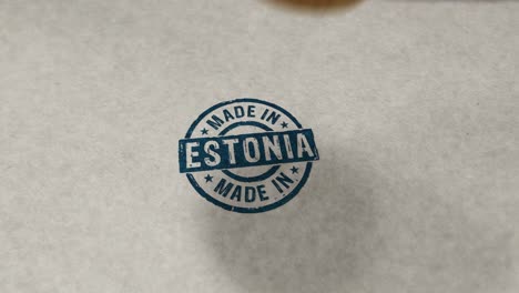hecho en estonia sello y animación de bucle de sello
