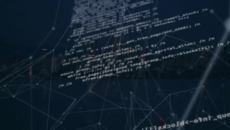 animation of network of connections and data processing