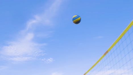 friends playing beach volleyball.