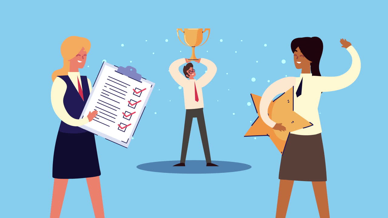 エレガントなビジネスマンがアニメーションを祝う